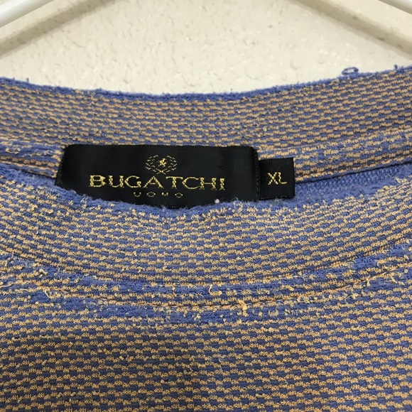 Bugatchi Shirt. Size XL. Blue & Goldish. Creative - Picture 2 of 8